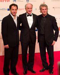 Director Matteo Garrone, Toni Servillo and Dominico Procacci at the European Film Awards.