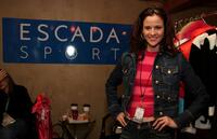 Ally Sheedy at the Escada Sport Display at the Gibson Guitar Lounge on Main Street.