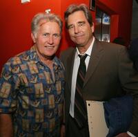 Martin Sheen and Beau Bridges at the after party for the benefit reading of "The Trial Of The Catonsville Nine".