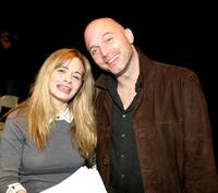 Adrienne Shelly and Michael Cerveris pose for a picture after a reading of "Waitress."