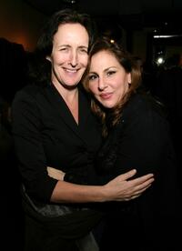 Kathy Najimy and Fiona Shaw at the after party for Kathy and Mo's greatest hits.