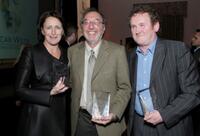 Fiona Shaw, James L Brooks and Colm Meaney at the Third Annual "Oscar Wilde: Honoring The Irish in Film" reception.