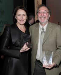 Fiona Shaw and James L Brooks at the Third Annual "Oscar Wilde: Honoring The Irish in Film" reception.