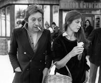 Jane Birkin with her husband Serge Gainsbourg in Avoriaz.