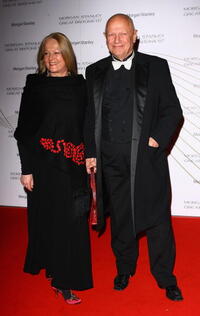 Steven Berkoff and Guest at the Morgan Stanley Great Britons Awards.