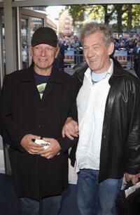 Steven Berkoff and Sir Ian McKellen at the UK premiere of "Wah Wah."