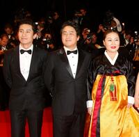 Shin Ha-kyun, Chan-Wook Park and Kim Hae-Sook at the premiere of "Thirst" during the 62nd International Cannes Film Festival.
