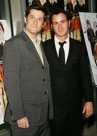Michael Showalter and Justin Theroux at the premiere of "The Baxter."