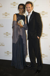 Karine Silla and Vincent Perez at the photocall of "Tree of Life" during the 64th Cannes Film Festival.