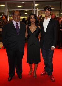 Satish Kaushik, Tannishtha Chatterjee and Christopher Simpson at the premiere of "Bricklane" during the BFI 51st London Film Festival.