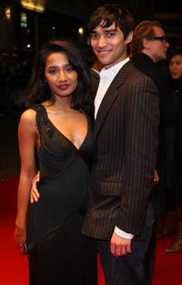 Tannishtha Chatterjee and Christopher Simpson at the premiere of "Bricklane" during the BFI 51st London Film Festival.