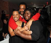 Screenwriter Sapphire, director Lee Daniels and Gabourey Sidibe at the after party of the screening of "Precious."