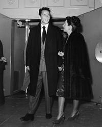 Frank Sinatra and first wife Nancy Barbatto leaving club.
