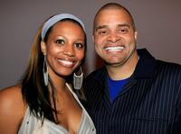 Sinbad and his wife Meredith Adkins at the Mercedes Benz Fashion Week.