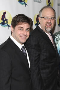 Glenn Slater and Doug Wright at the after party of the opening night of "The Little Mermaid."