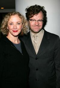 J. Smith-Cameron and Kenneth Lonergan at the opening night of "The God of Hell."