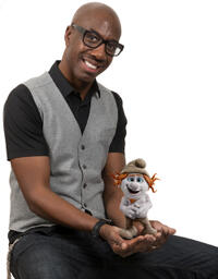 J.B. Smoove on the set of "The Smurfs 2."