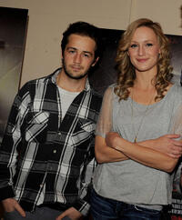 Michael Angarano and Kerry Bishe at the "The Red State" Nationwide Tour Finale in California.