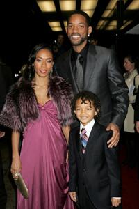 Jada Pinkett Smith, Will Smith and Jaden Smith at the UK premiere of "The Pursuit Of Happyness."