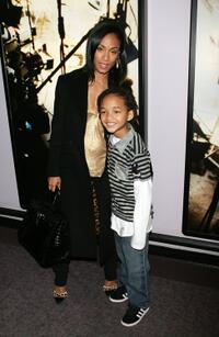 Jada Pinkett Smith and Jaden Smith at the BET studio following a taping of "106 and Park."