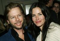 David Spade and Courtney Cox at the gallery exhibition of photographer Slim Aarons' work curated by Kate Spade.