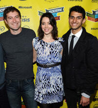 Mark Duplass, Aubrey Plaza and Karan Soni at the premiere of "Safety Not Guaranteed" during the 2012 SXSW Music, Film + Interactive Festival in Austin.