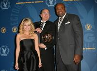 Barry Sonnenfeld, Kristin Chenoweth and Chi McBride at the press room at the 60th annual DGA Awards held at the Hyatt Regency Century Plaza Hotel.