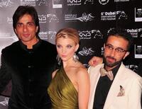 Yassin Alsalman, Natalie Dormer and Sonu Sood at the premiere of "City of Life" during the 6th Annual Dubai International Film Festival.