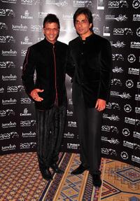 Javed Jaffrey and Sonu Sood at the premiere of "City of Life" during the 6th Annual Dubai International Film Festival.