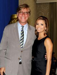 Aaron Sorkin and Eva Longoria at the Hollywood Foreign Press Association's Installation Luncheon.
