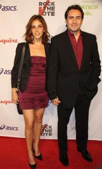 Demian Bichir and Guest at the Esquire House Hollywood Hills "Rock The Vote" party.