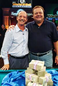 Paul Sorvino and Mike Sigel at the International Pool Tour World 8-Ball Championship.