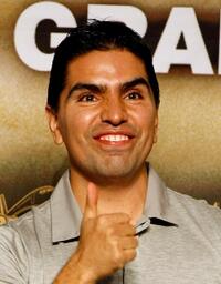 Eddie "Piolin" Sotelo at the Mayweather v Marquez Weigh-In in Las Vegas.