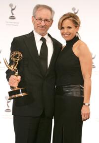 Steven Spielberg and Katie Couric at the 34th International Emmy Awards.