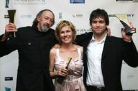 Frank Whitten, Robyn Malcolm and Anthony Starr at the Air New Zealand Screen Awards.