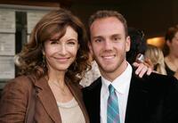 Mary Steenburgen and her son Charlie McDowell at the premiere of the short film "Bye Bye Benjamin" .