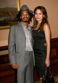 Eddie Steeples and Nadine Velazquez at the cocktail reception of 2006 Summer TCA Awards.