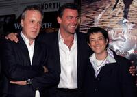 Bruno Heller, Ray Stevenson and Carolyn Strauss at the premiere of "Rome."