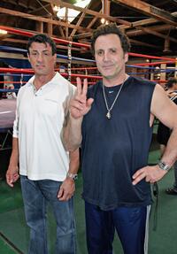Sylvester Stallone and his brother Frank Stallone at the Casting Call of "The Contender."