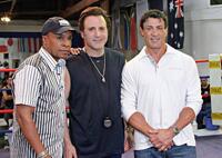 Sugar Ray Leonard, Frank Stallone and Sylvester Stallone at the Casting Call of "The Contender."