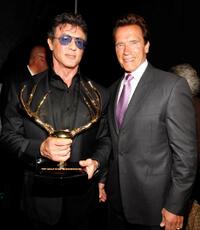 Sylvester Stallone and Arnold Schwarzenegger at the Spike TV's 4th Annual Guys Choice Awards.