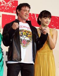 Sylvester Stallone and Haruka Ayase at the Japan premiere of "Rambo."