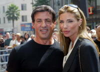 Sylvester Stallone and wife Jennifer Flavin at the unveiling of Mike Medavoy's star on the Hollywood Walk of Fame. 