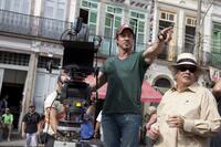 Actor/director/screenwriter Sylvester Stallone and Jeffrey Kimball on the set of "The Expendables."