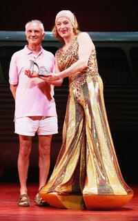 Terence Stamp and Tony Sheldon at the photocall of "Priscilla Queen Of The Desert" at Star Citys Lyric Theatre.
