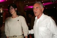 Terence Stamp and his friend at the world premiere of "Priscilla Queen Of The Desert - The Musical" at the Lyric Theatre.
