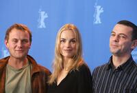 Devid Striesow, Nina Hoss and Director Christian Petzold at the photocall of "Yella" during the 57th Berlinale International Film Festival.