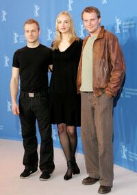 Hinnerk Schoenemann, Nina Hoss and Devid Striesow at the photocall of "Yella" during the 57th Berlin International Film Festival.