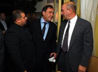 Oliver Stone, Port Authority Officers and co-writers Will Jimeno and Sgt. John McLoughlin at the screening of "World Trade Center".
