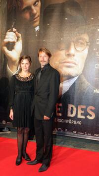 Stine Stengade and Mads Mikkelsen at the German premiere of "Flame and Citron."